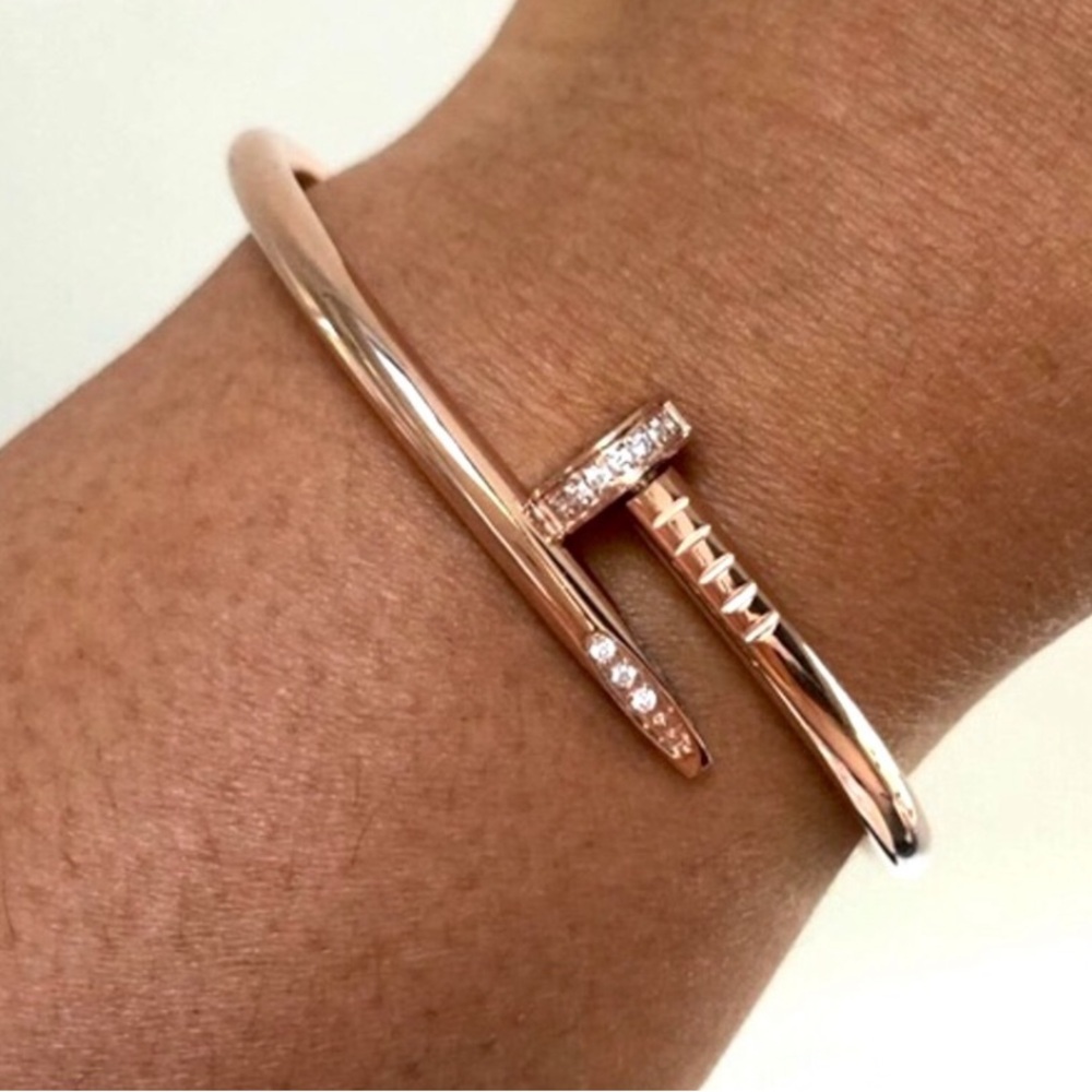 Rose Gold NAIL with Zirconia Classic Model Bracelet